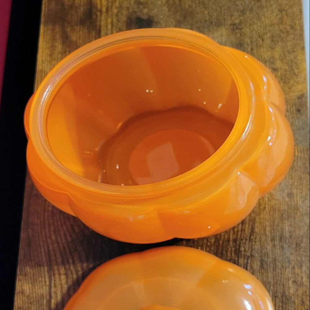 Orange Pumpkin Glass Dish with Lid - Picture 4 of 4
